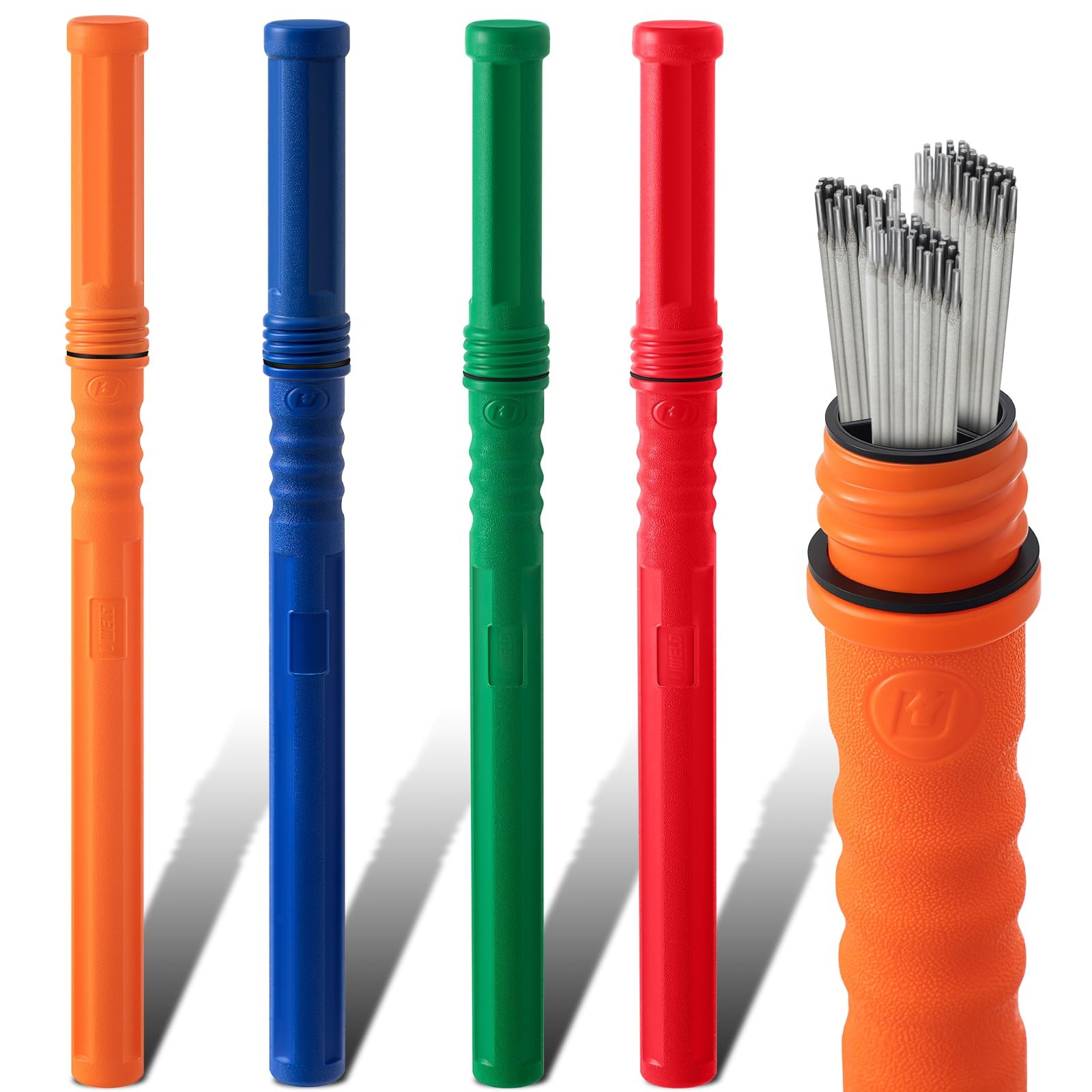 Tandefio 4 Pcs Welding Rod Storage Tube 40 Inch Tig Red, Blue, Green, Orange