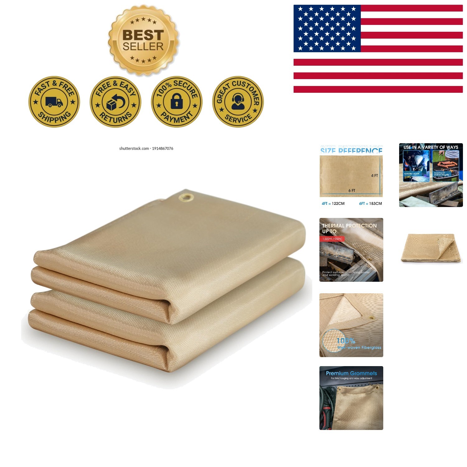 4x6ft Fire Retardant Welding Blankets – 2 Pack for Safety and Efficiency