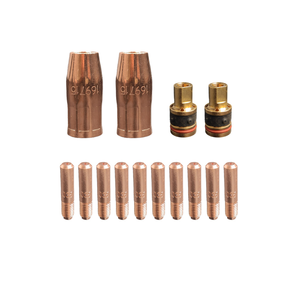 14 pcs .035″ kit MIG Welding Contact Tips Diffuser Nozzle for Miller Hobart