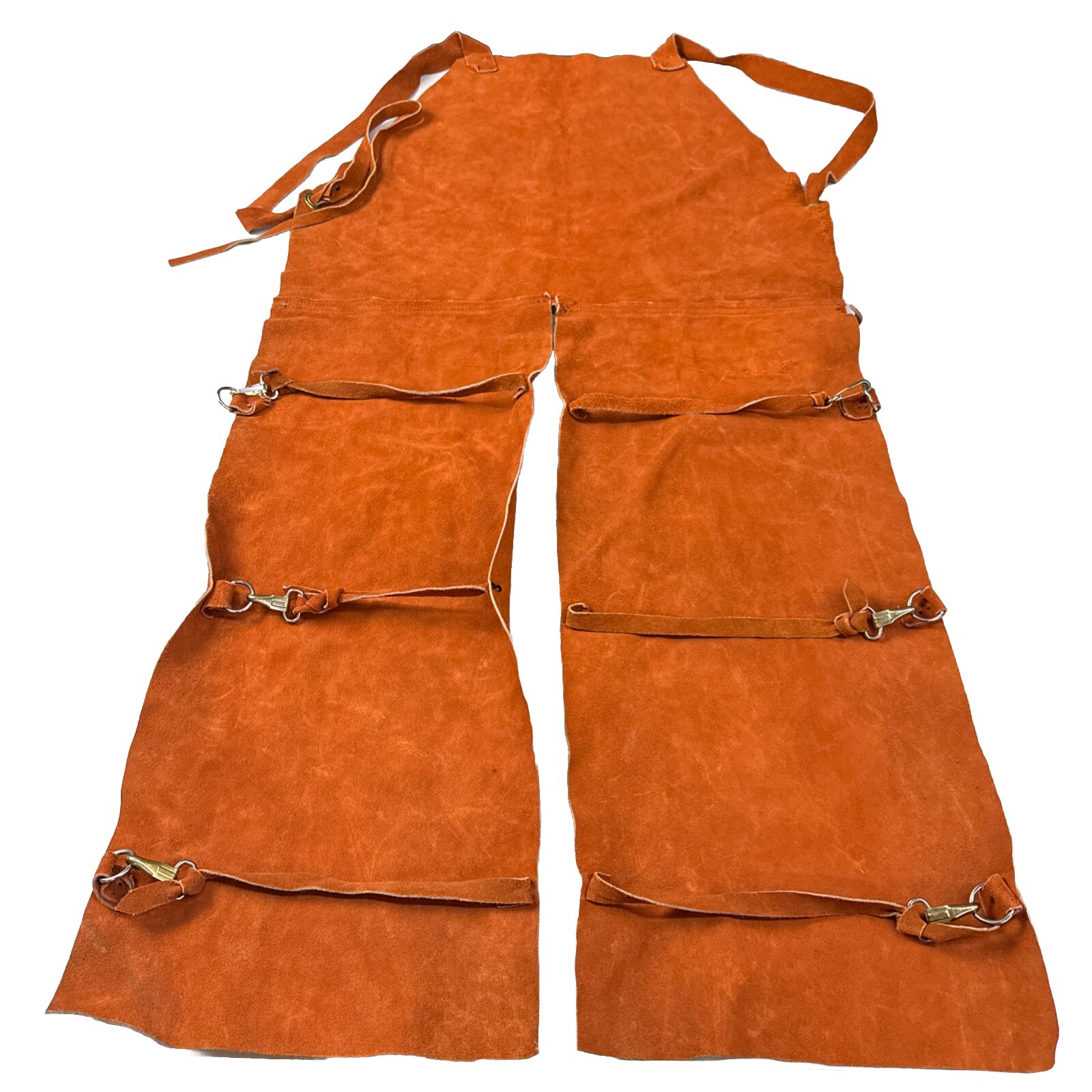 VTG Brown Suede Leather Welding Apron Split Vintage Leather 2b