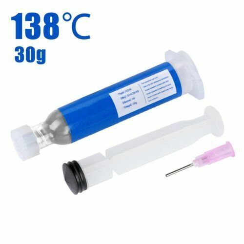 138°C BGA Tin Solder Paste Leaded Sn42/Bi58 Syringe Liquid Flux Melting Point