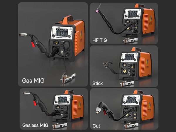 200A 6in1 Aluminum Plasma Cutter Welder Combo MIG/Stick/TIG/CUT/Gas/Gasless MIG
