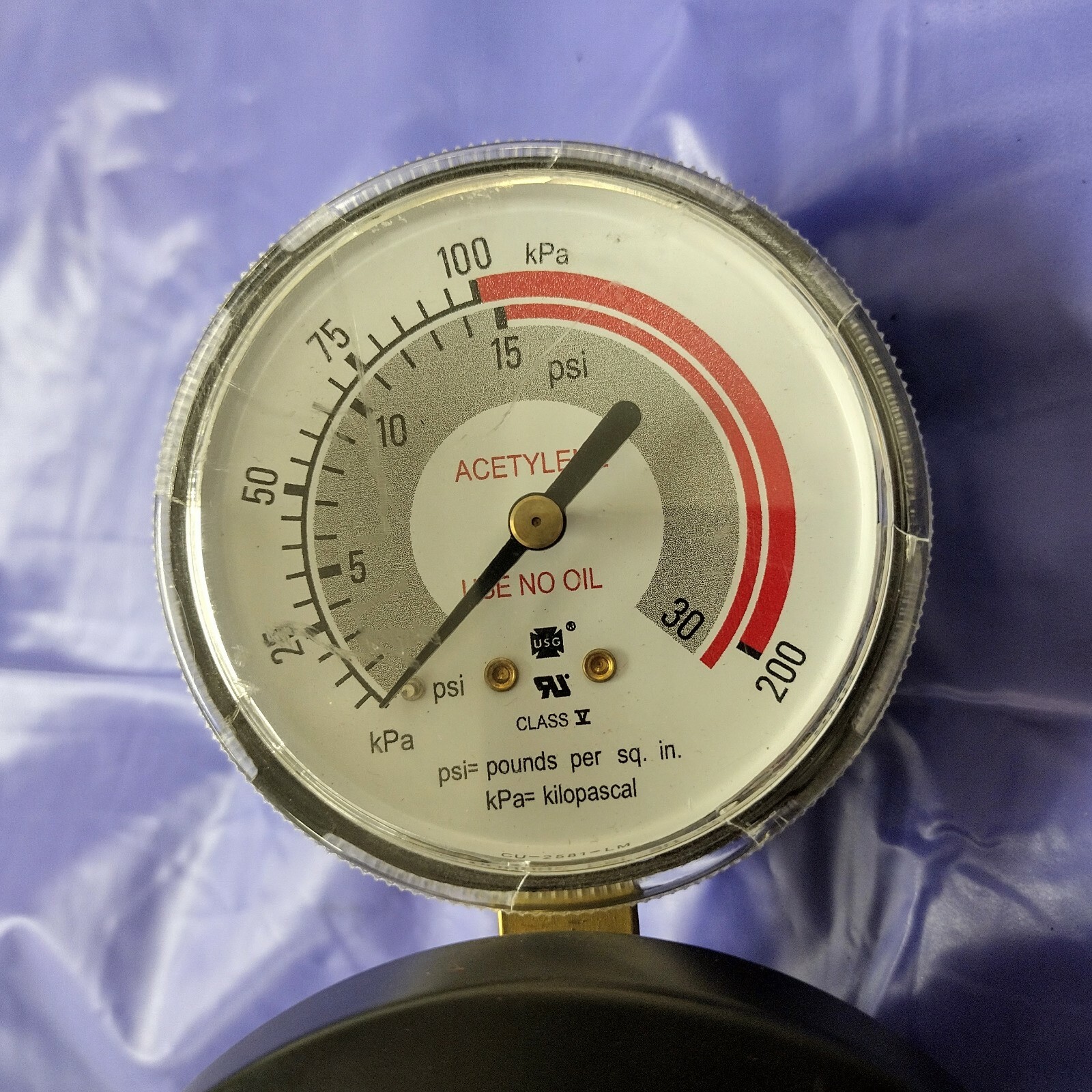 VICTOR ESL4-15-250A ACETALYNE PIPELINE REGULATOR 350 MAX PSIG 0-30 PSI INDICATOR