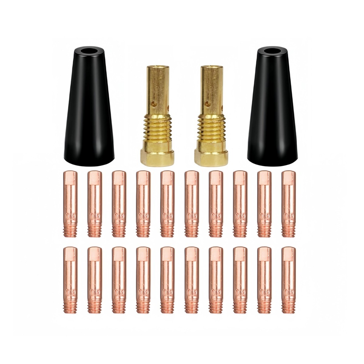 Timelydu 24Pcs Flux Core Gasless Nozzles Welding Gun Accessory Kit .030 Welding