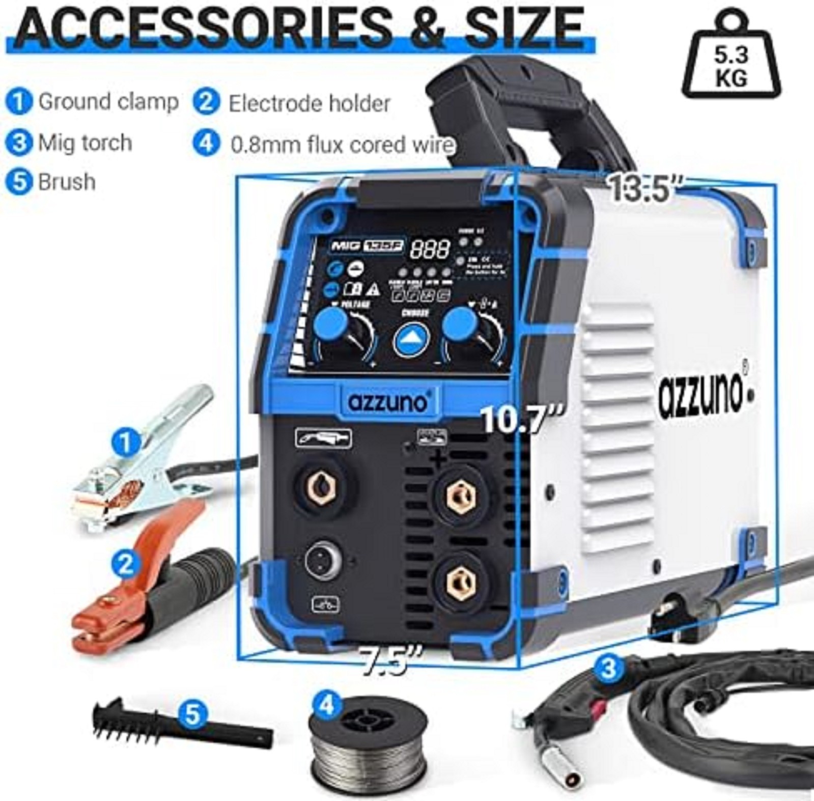 3 In 1 MIG Welder FLUX MIG/ARC/LIFT TIG 135A Multi 110V Welding Machine 110V