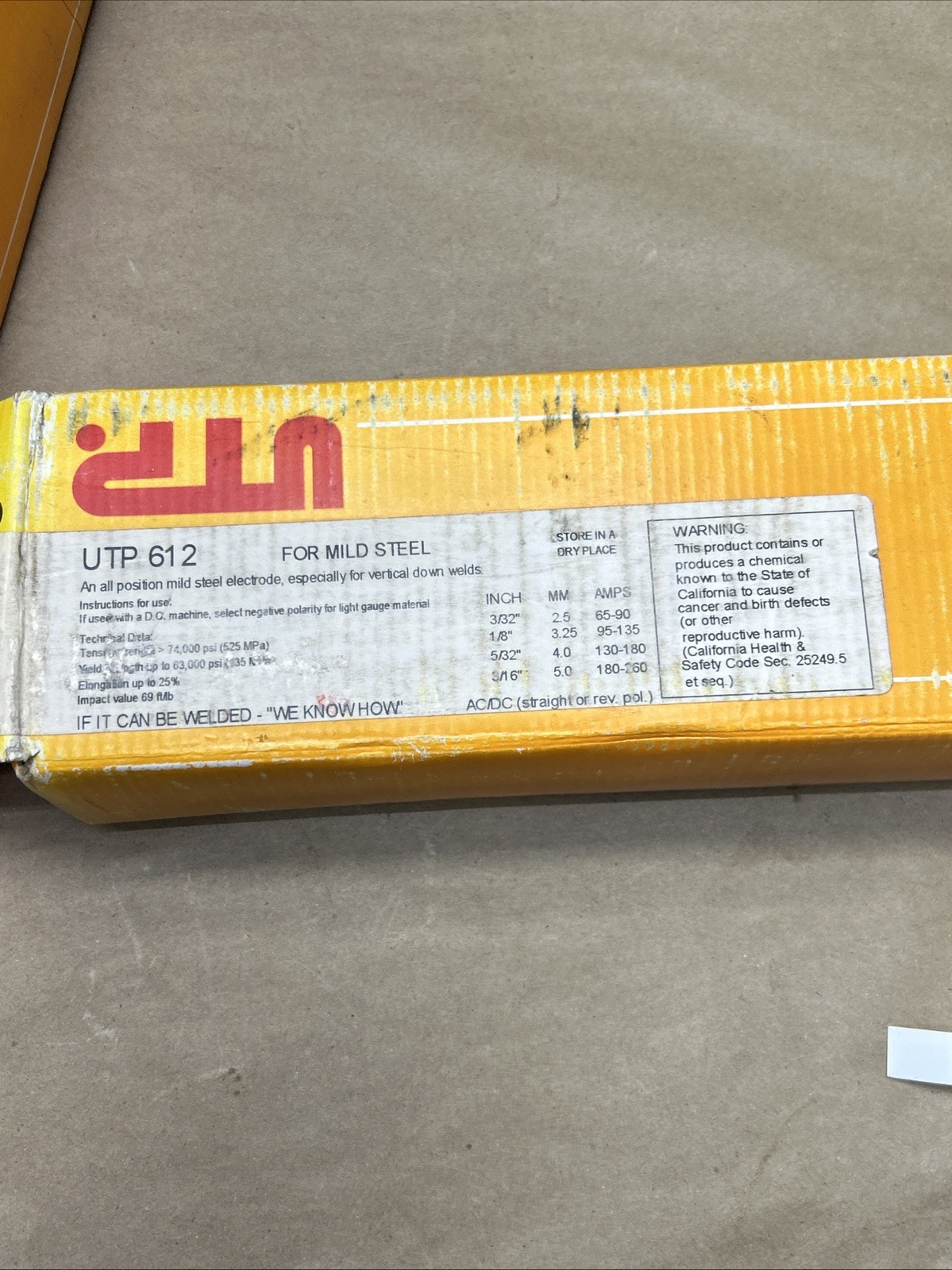 UTP Maintenance by Voestalpine UTP 612 Alloy Stick Electrode 3/32″x14″, 10lbs