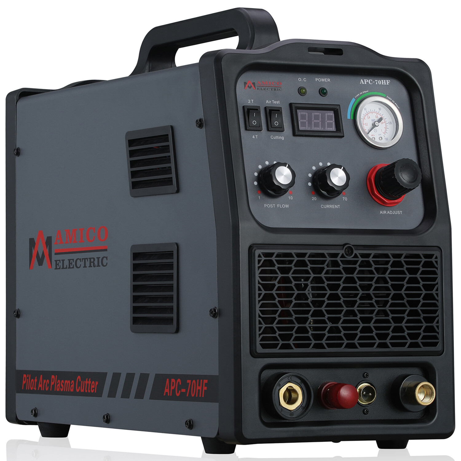 APC-70HF, 70 Amp Pilot Arc Plasma Cutter, 90~300V Wide Voltage, 80% Duty Cycle.
