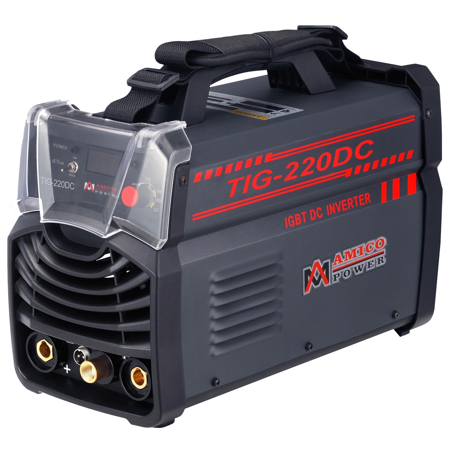 Amico TIG-220DC, 220-Amp Pro. TIG Stick DC Welder, 100V-250V & 80% Duty Cycle