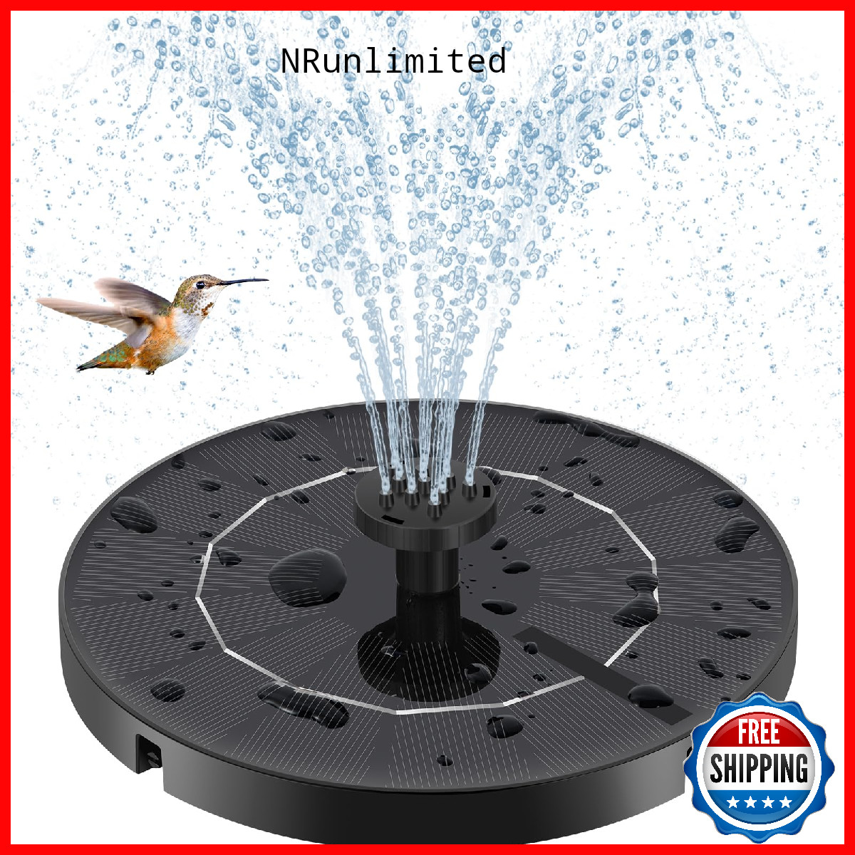 Fulsren Solar Fountain For Bird Bath Solar Water Fountain Multiple Pipes