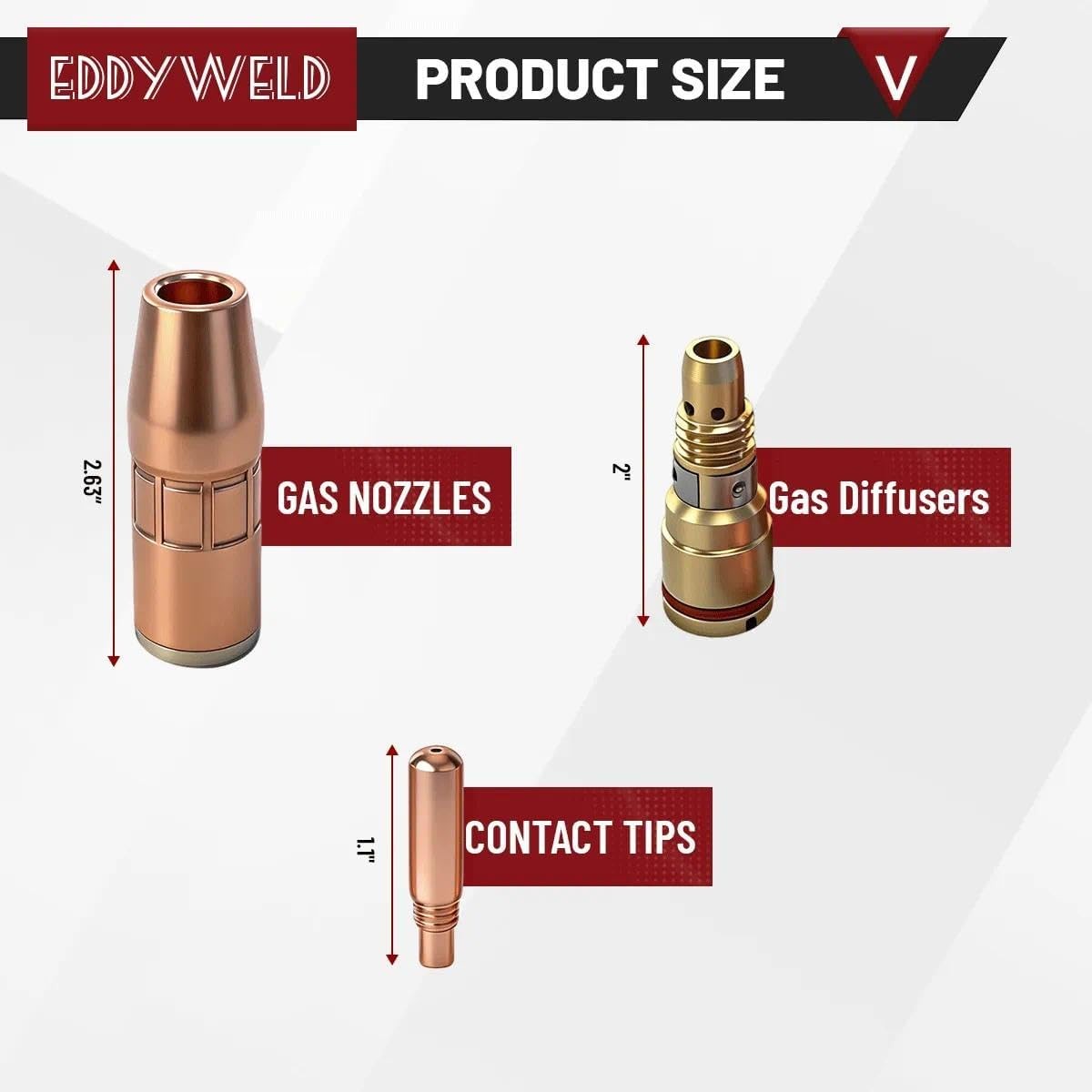 24PK MIG Gun Kit Contact tip N-M1200C Nozzle D-M250 for Miller Acculock MDX-250
