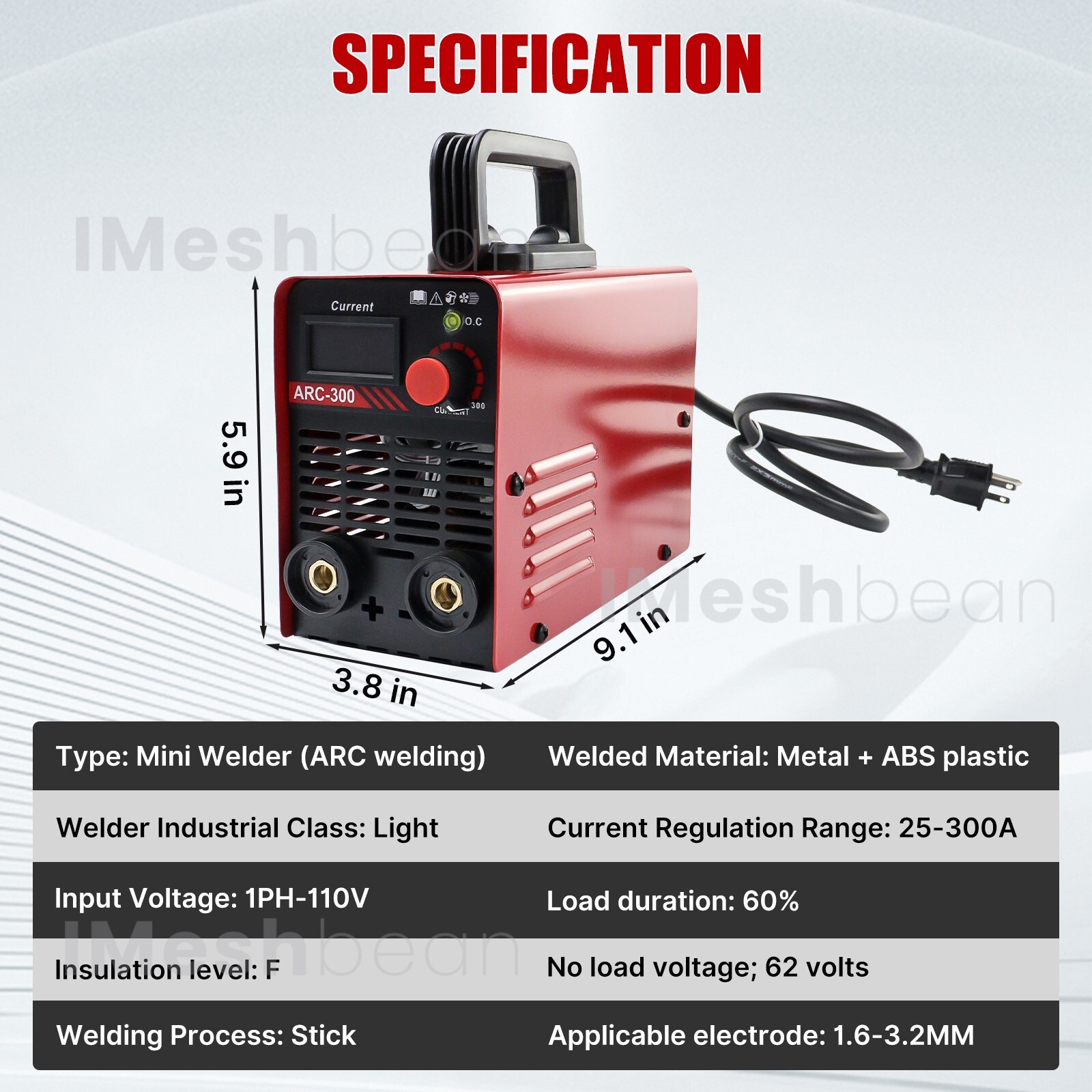 Mini IGBT ARC Welding Machine Inverter DC MMA Electric Welder Stick 110V -300AMP
