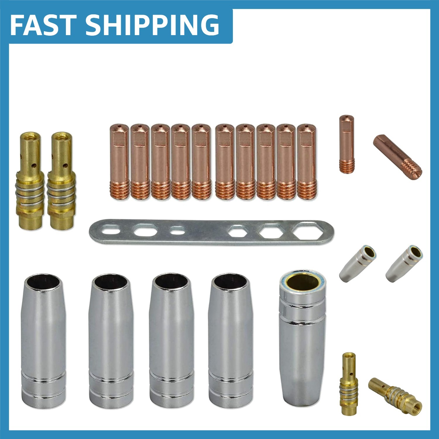 Durable .035″ 0.9mm Contact Tips and Nozzles for Professional Welding Efficiency