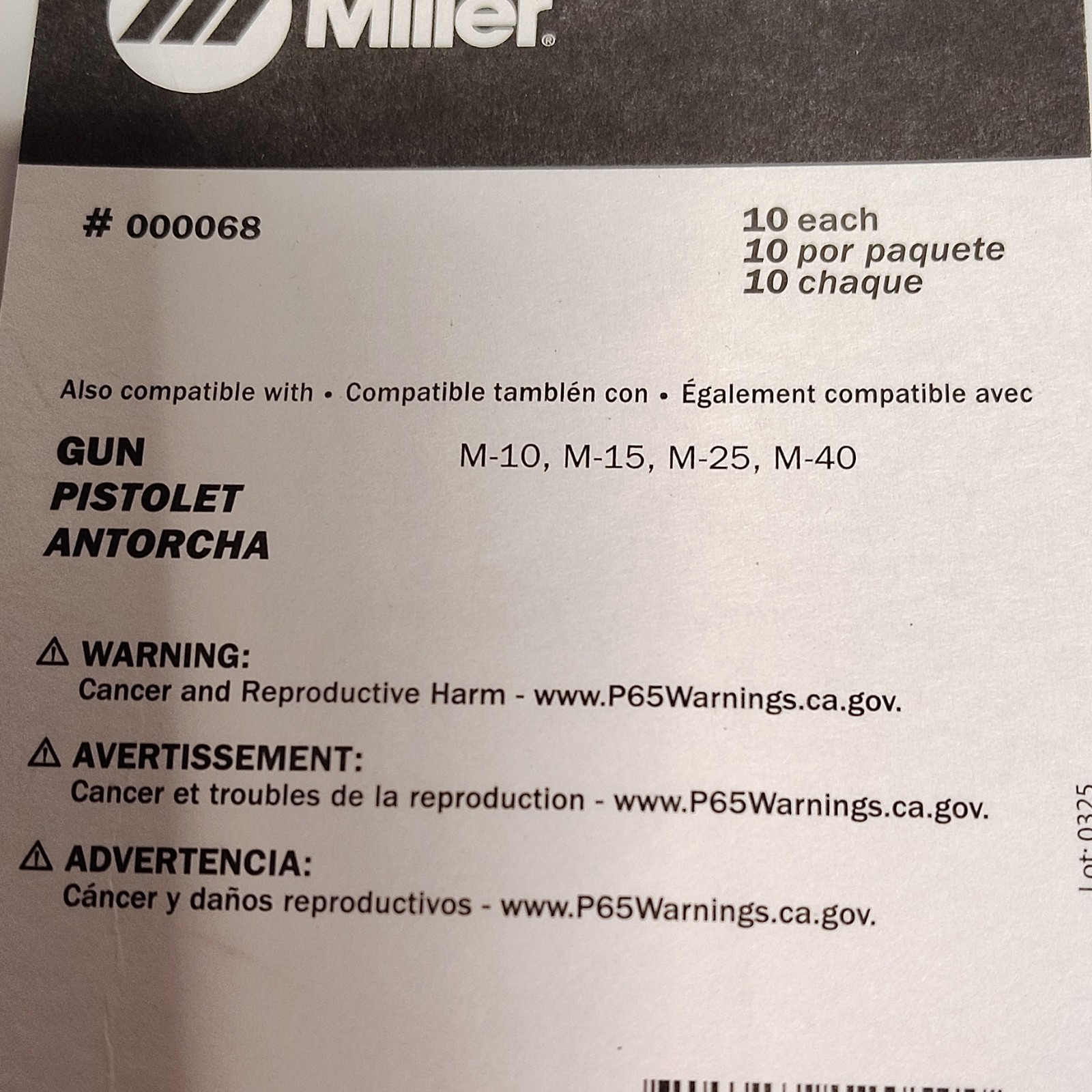 Miller Genuine Parts .035 Contact Tip 10 Pack for Millermatic Series 000068