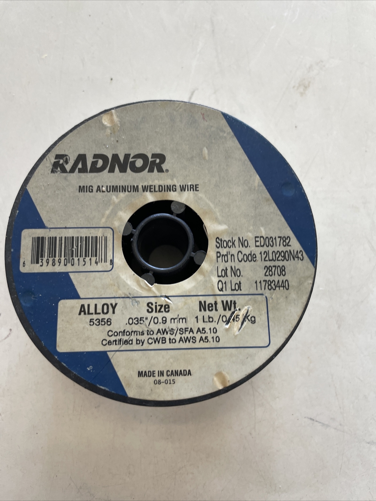 2X RADNOR MIG Aluminum Welding Wire 64001514 Alloy ER 5356, Size .035”, 1 Lb.