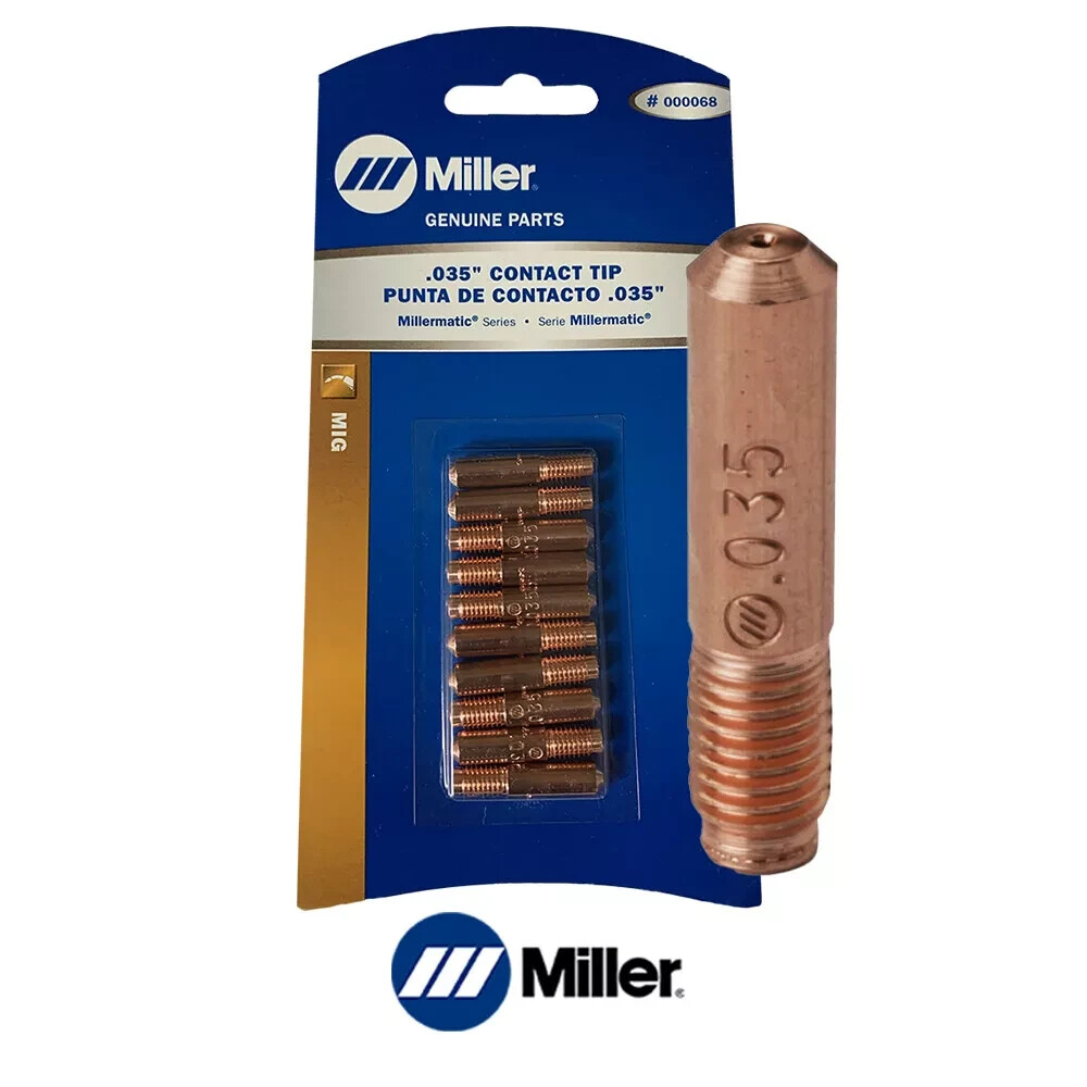 1- 10 Pack Genuine Miller 000068 MIG Welding Gun Protection Contact Tips .035