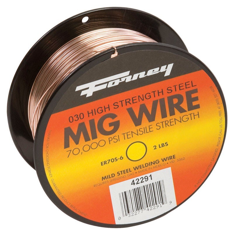 Forney ER70S-6 0.03″ Mild Steel MIG Welding Wire 70000 psi Tensile Strength 2lbs