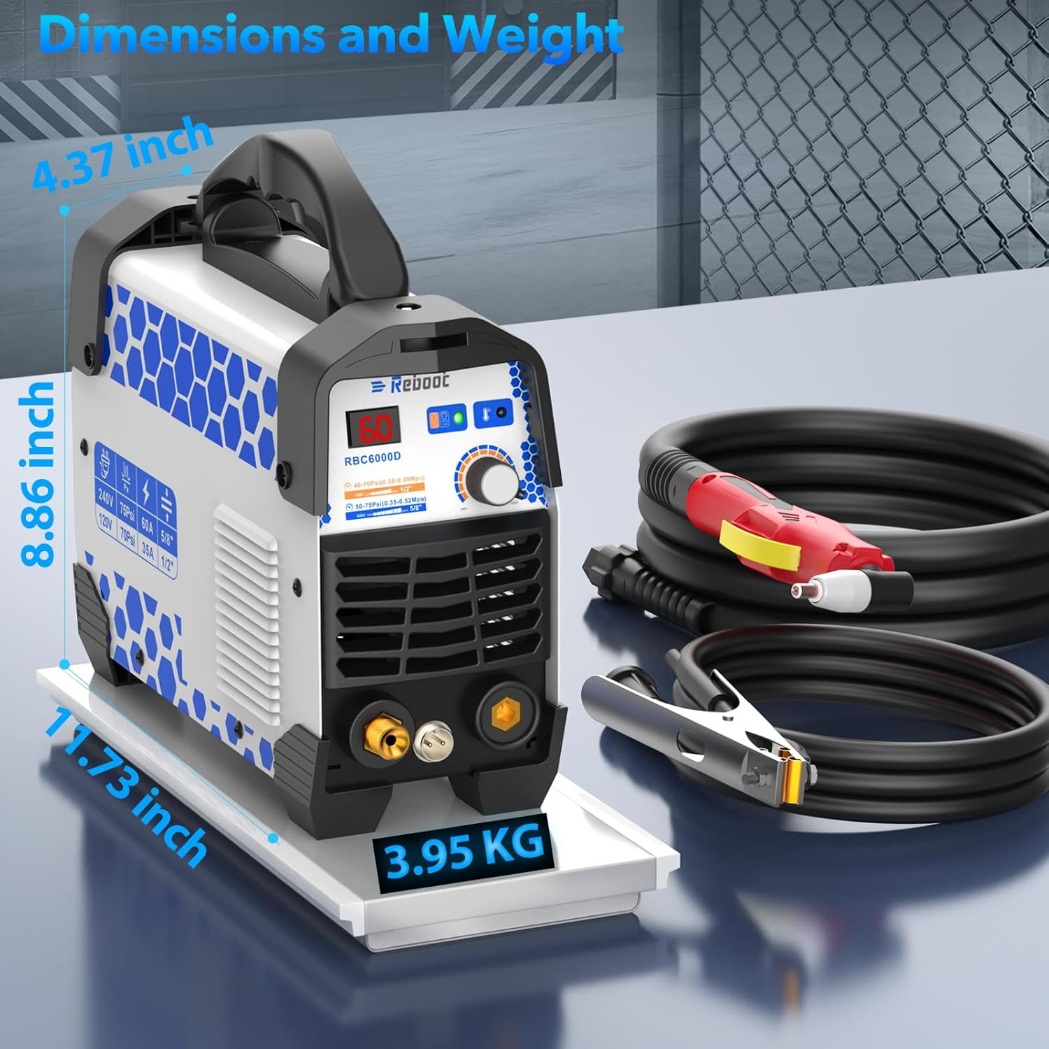 60A Plasma Cutter Dual Voltage 120V/240V, 1/2″ Clean Cut IGBT Inverter, Portable