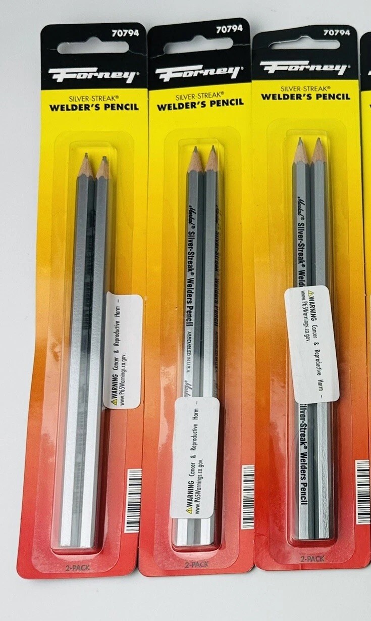 6 Pcs Forney Markal Silver Streak Welders Pencil Silver 70794 Waterproof Lead