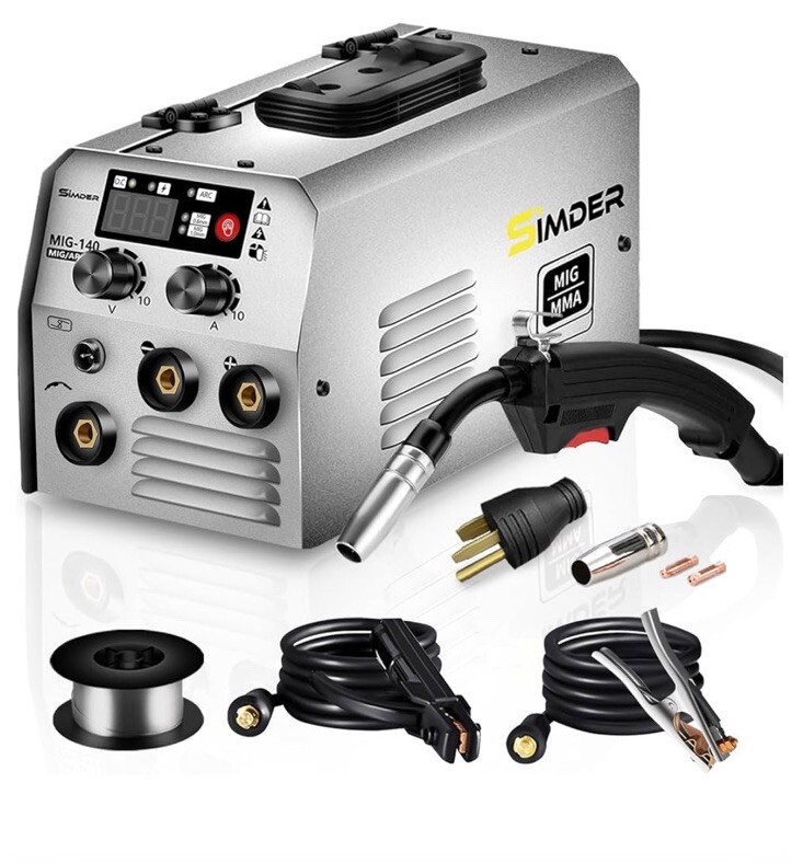 SSIMDER MIG Welder 140A 2 in 1 Stick/Flux Core Welder 110V/220v Dual Voltage …