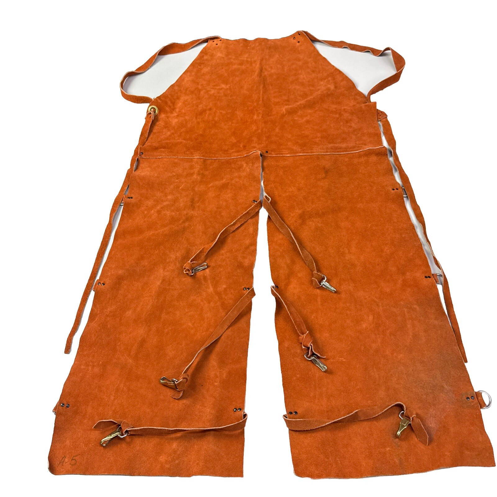 VTG Brown Suede Leather Welding Apron Split Vintage Leather 2b