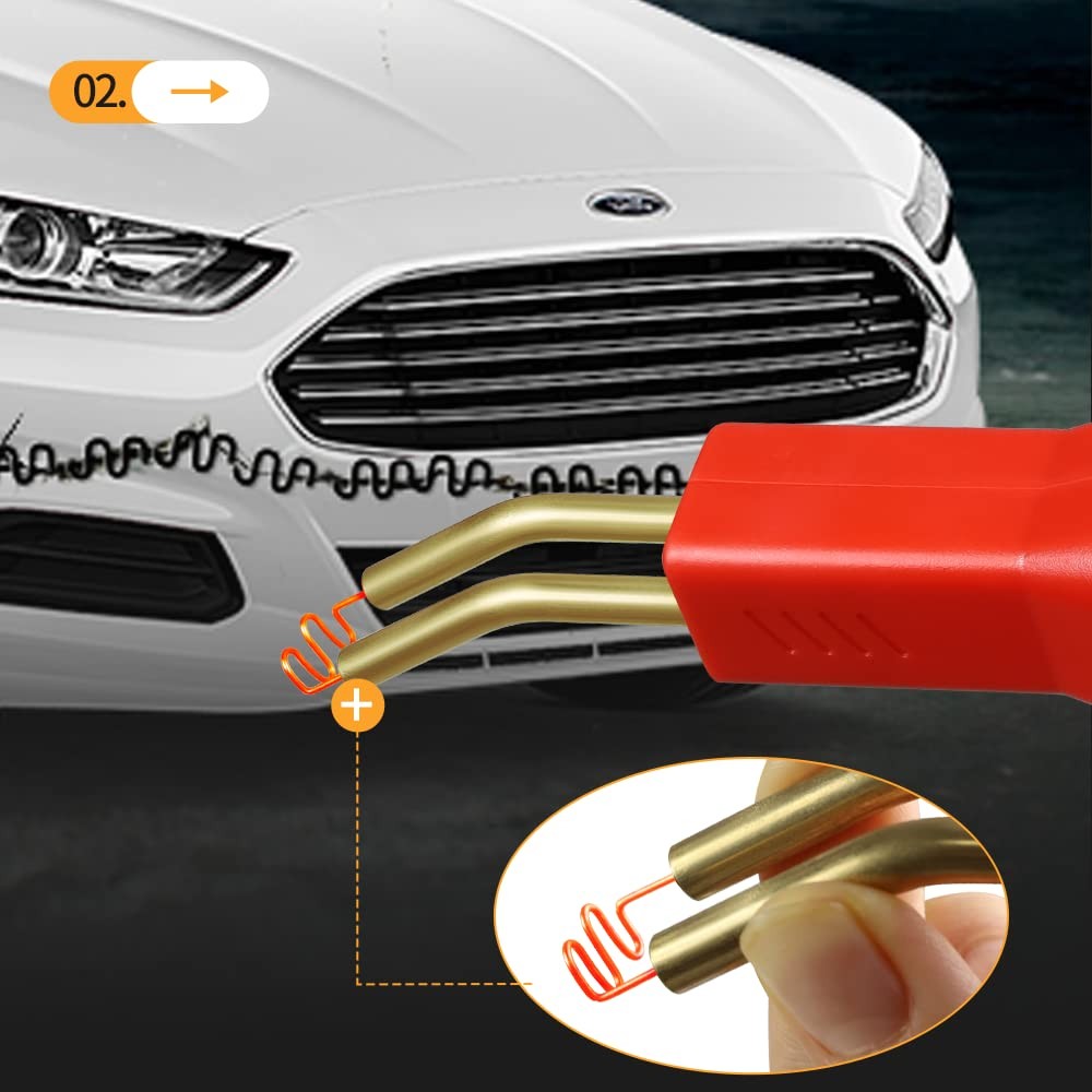 Plastic Welding Machine Car Bumper Repair Kit,6Types 50W Stapler red, Red