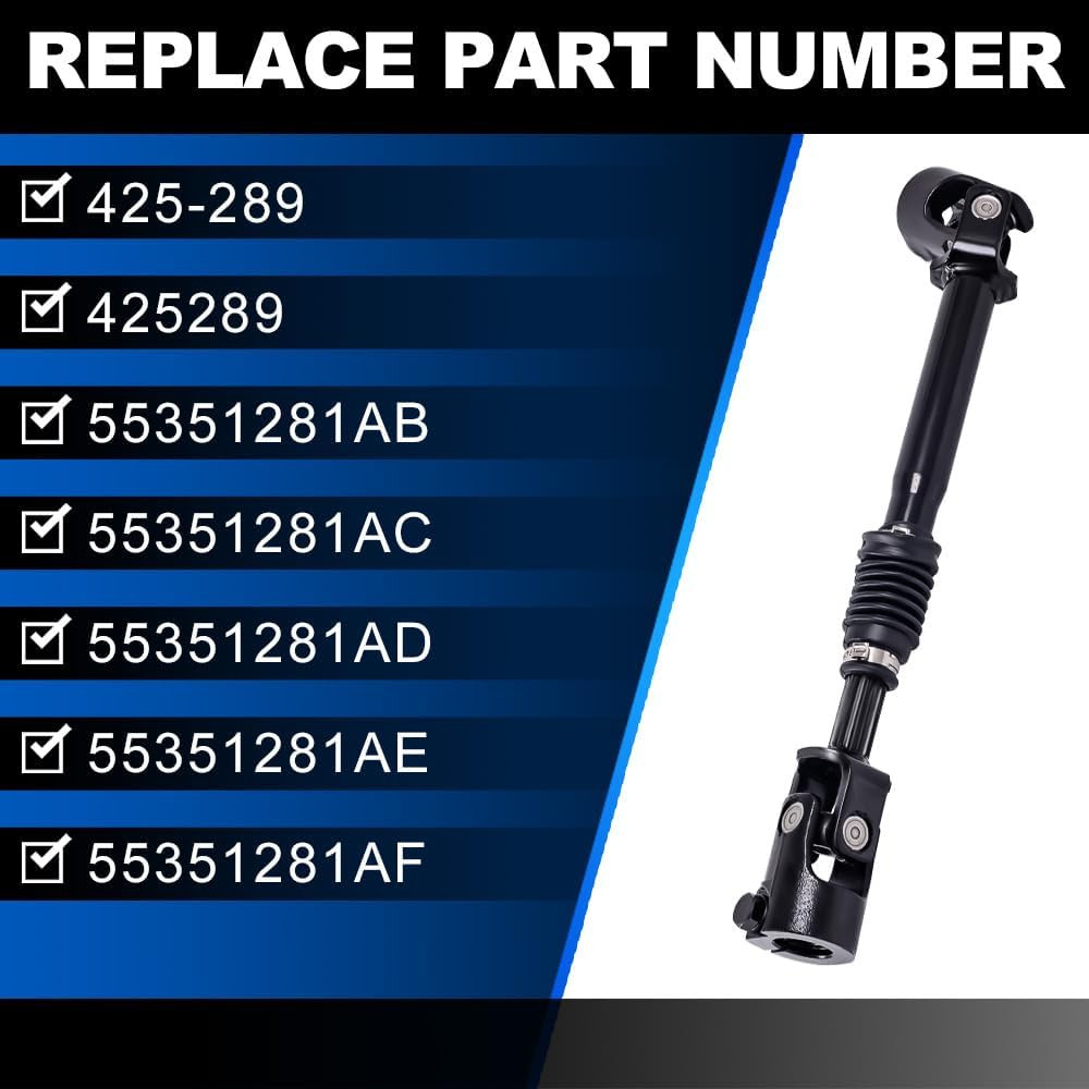 425-289 Steering Shaft Lower Intermediate, Steering Column Shaft Compatible with