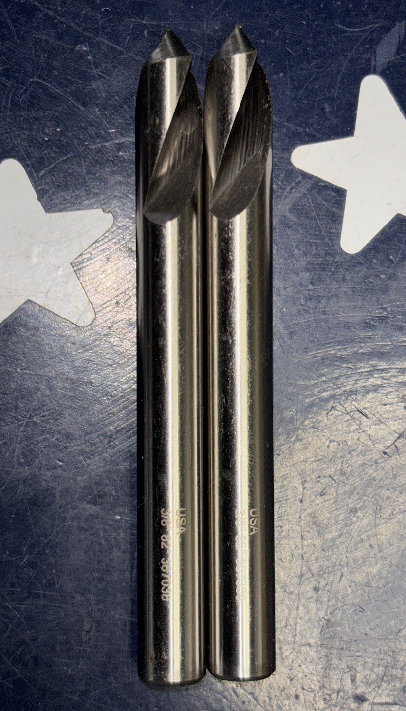 Two GARR 3/8” x 82° Degree Cobalt Spotting Drill USA TWO DRILLS