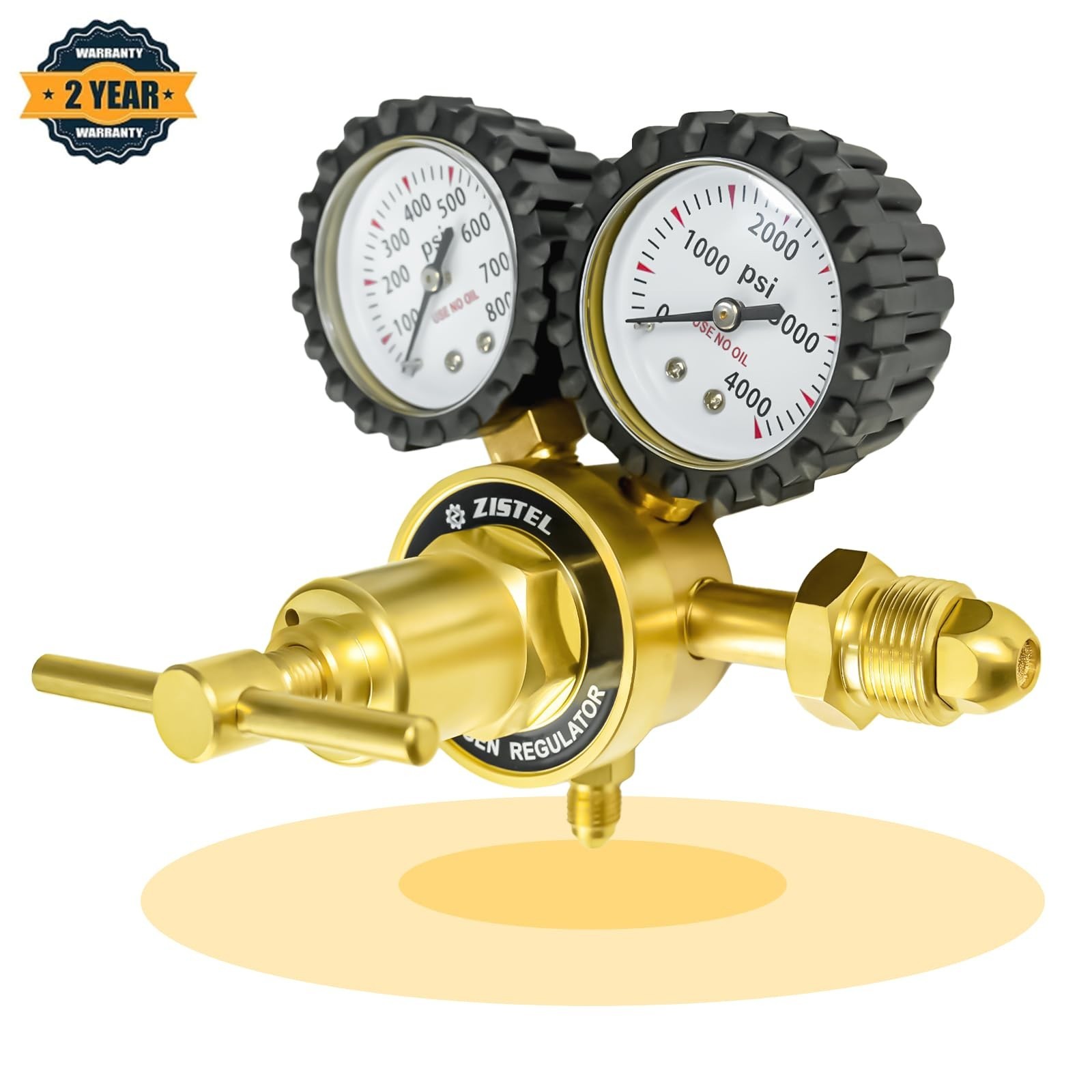 Nitrogen Regulator with 0-800PSI Delivery Pressure, 6.6Ft Hose CGA580 Inlet C…