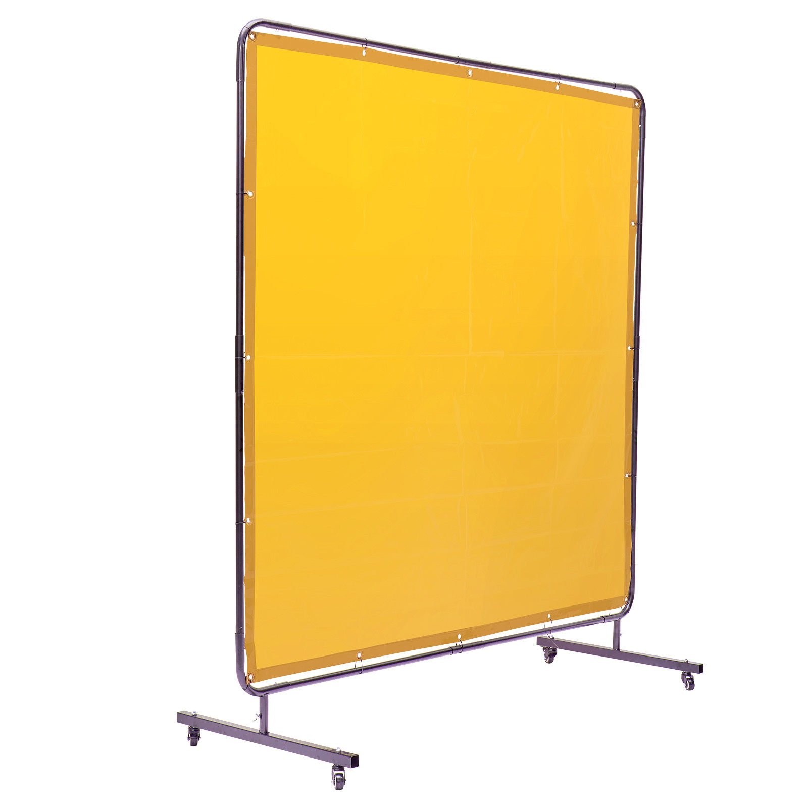VEVOR Welding Screen with Frame 6’x6′ Welding Curtain Screen on 4 Wheels Yellow