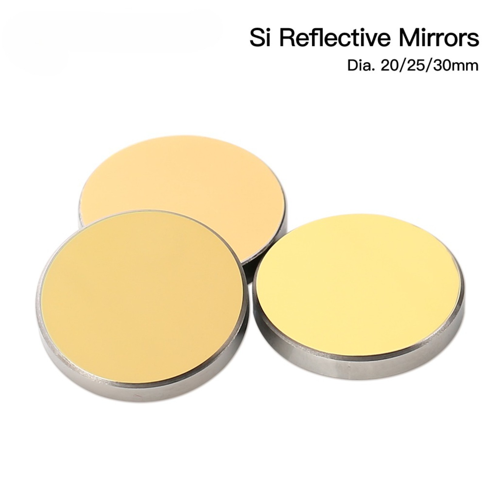 3PCS Si CO2 Laser Mirror Silicon Reflective Gold-plated Reflector Mirror 60-300W