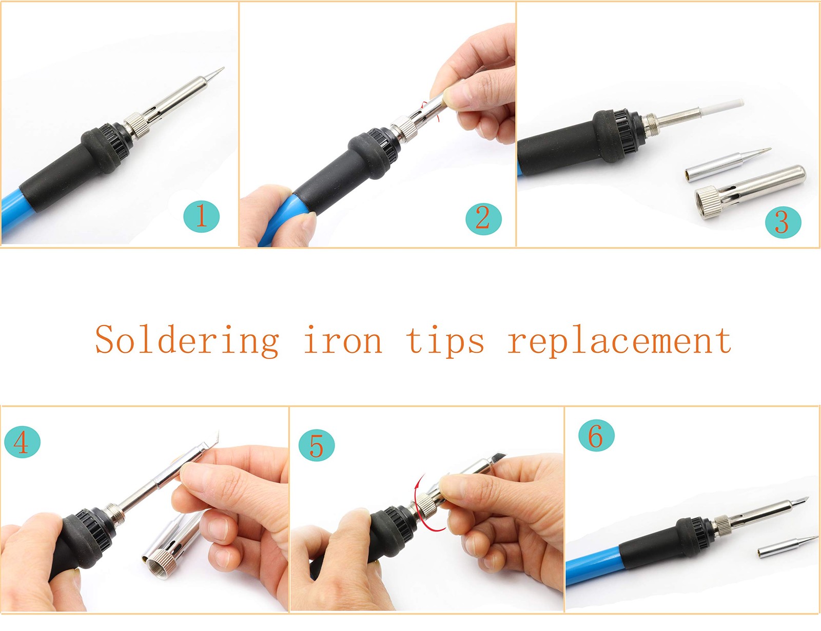 LBY Electric Soldering Iron Kit, (60W,110V) Adjustable Temperature Blue
