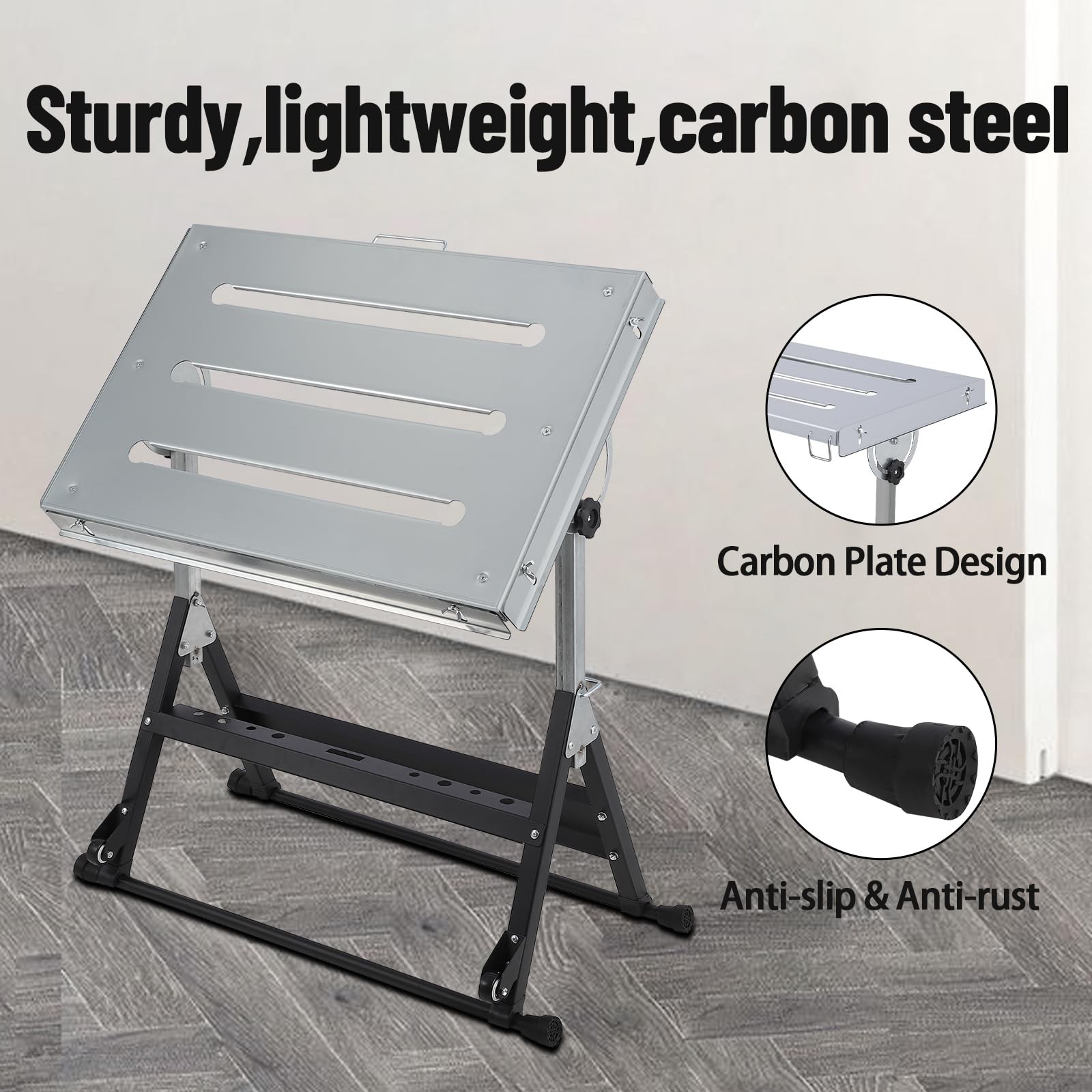 400/500/1000 LBS Foldable Welding Table W/Adjustable Height for Garage Repairs