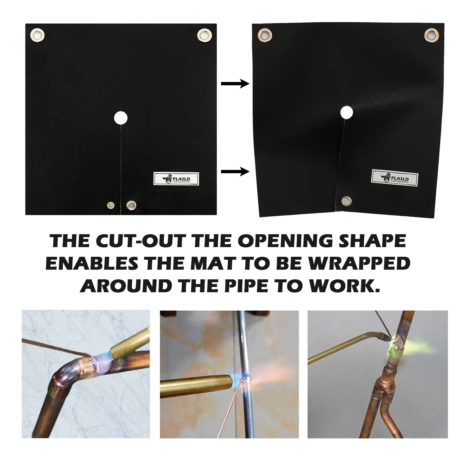 FLASLD Welding Blanket & Heat Shield Mat for Soldering Copper Pipe, 1 Pack