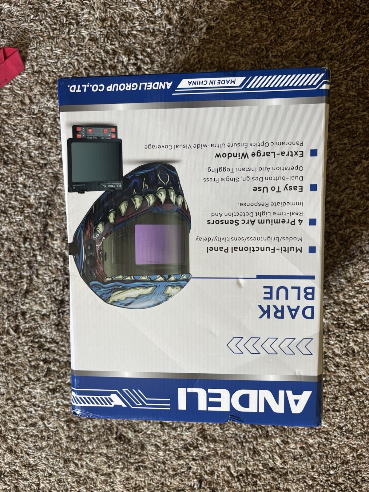 ANDELI RL-600LB Auto-Darkening Welding Helmet DIN5-9/9-13 4 Sensors Solar