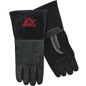MIG Gloves Black SPS Pigskin Palm, Foam Lined Back, Lg P760L INDUSTRIES