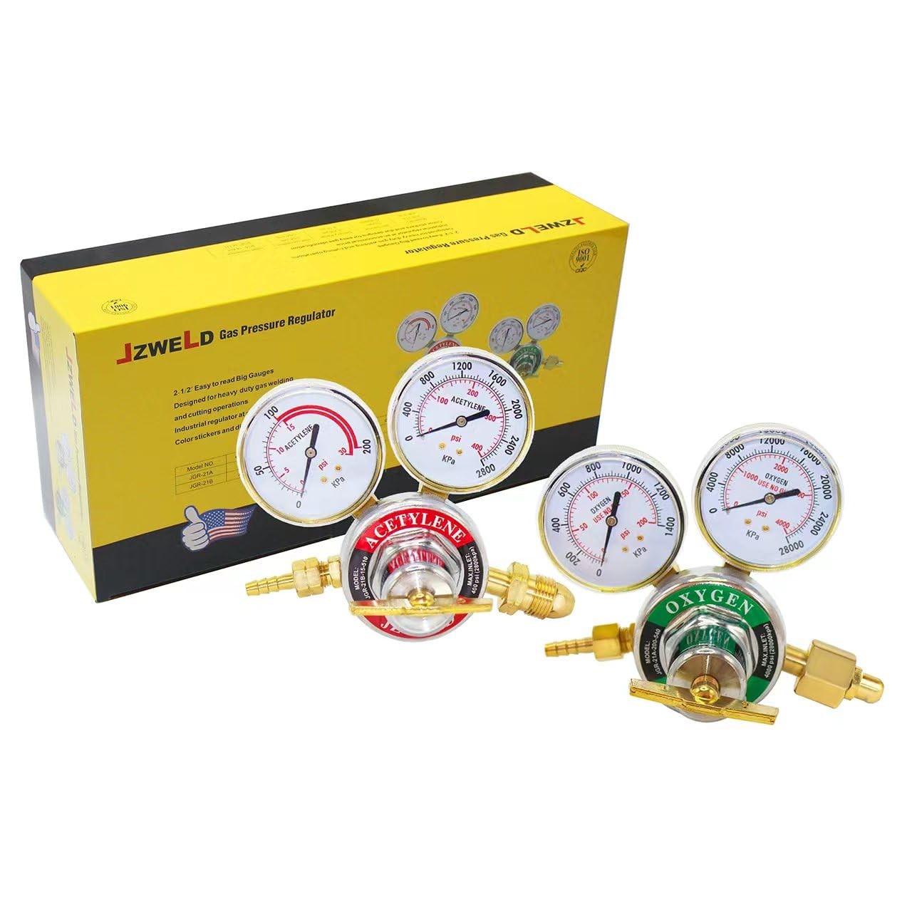 Oxygen Acetylene Regulators, CGA540 and CGA510 Inlet Connection Welding Gas G…