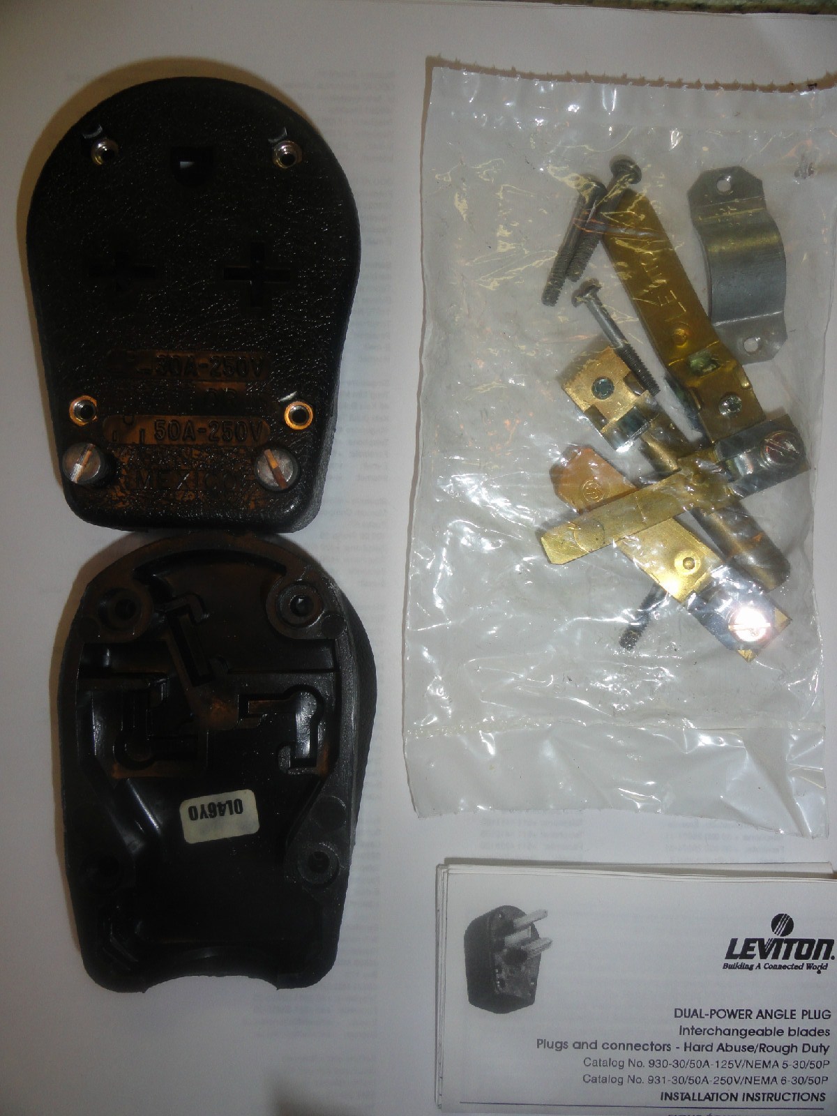 New. Leviton 30/50 Amp, 250V Welding Plug, 931
