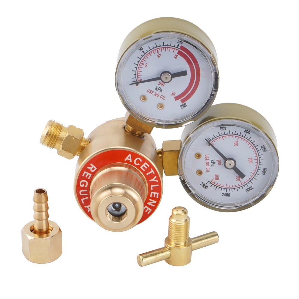 Oxygen and Acetylene Regulators Welding Gas Gauges Pair CGA540 and CGA200