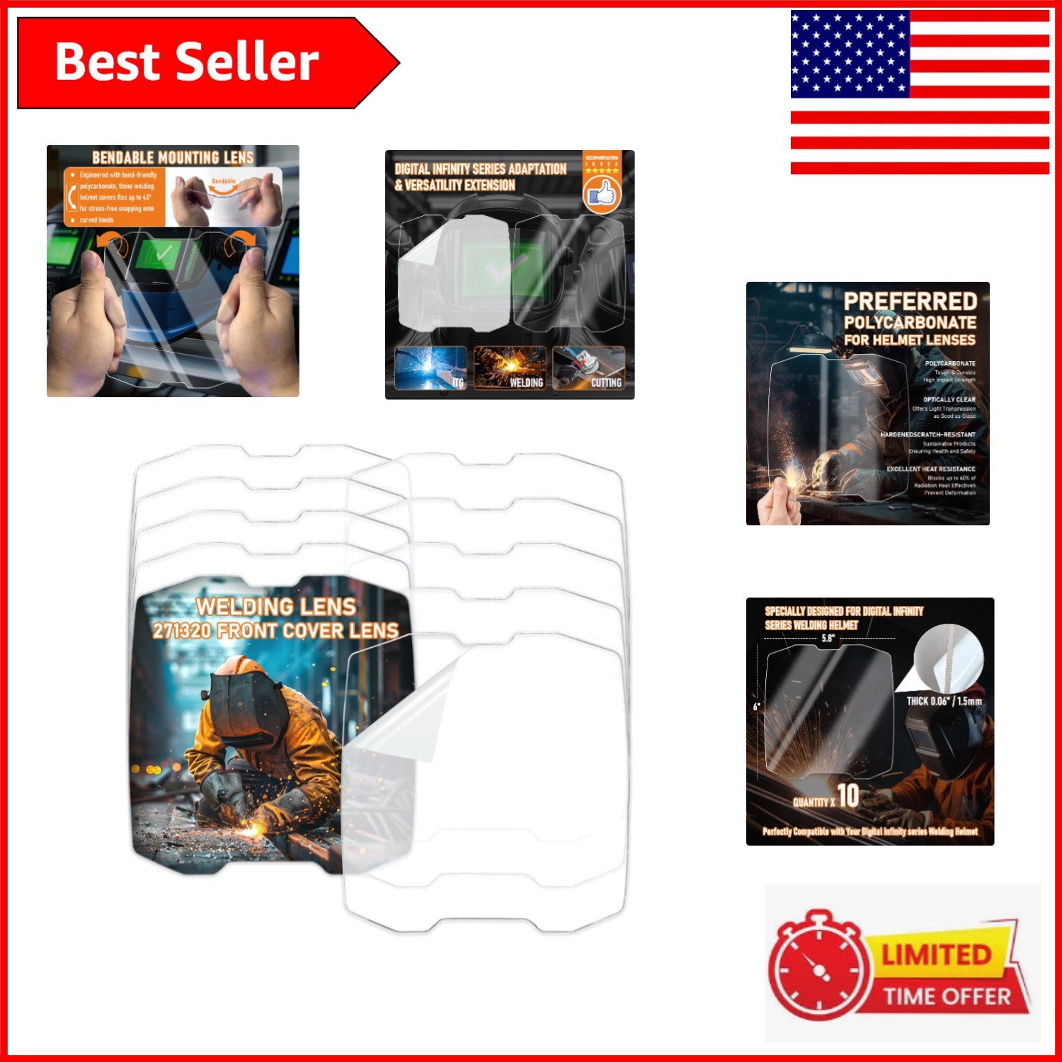 Durable 10-Pack of 271320 Clear Welding Lens – Quick Install & Scratch Resistant
