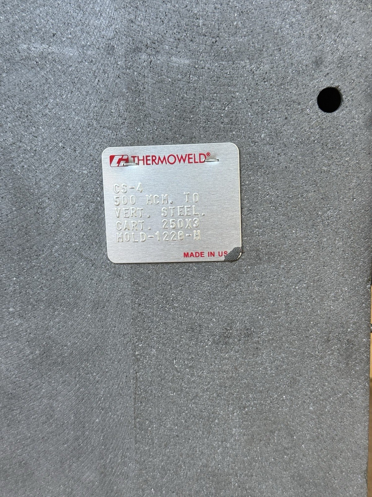 ThermOweld M-1228-H CS-4 500 MCM to Vertical Steel Mold * Open Box