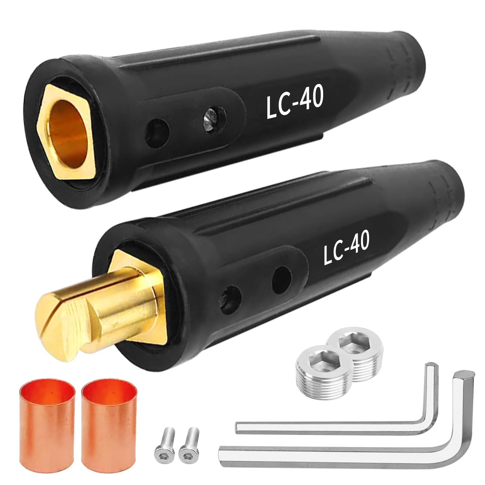 1 Set LC40 Welding Leads Connectors Cable Male Female 1/0 And 2/0 350 Amp