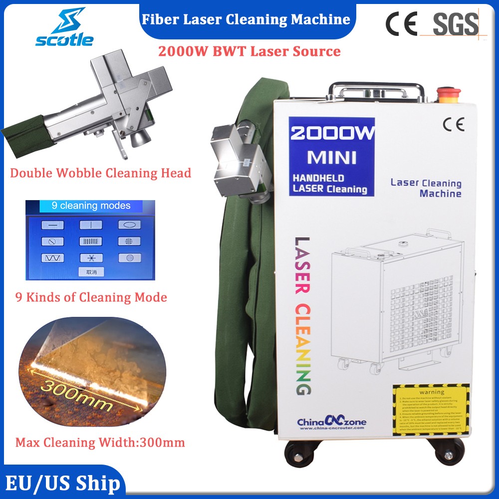 2000W Handheld Fiber Laser Cleaning Machine Rust Oil Paint Removal Laser Cleaner