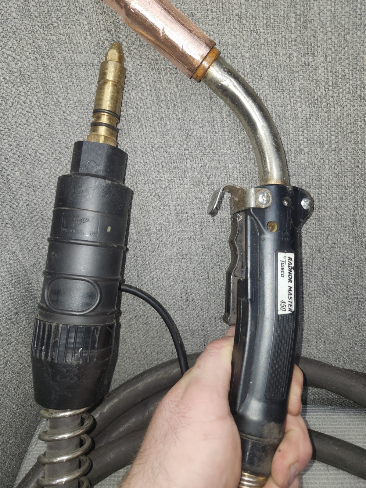 Tweco Radnor Master 450 MIG Welding Gun Torch w/15′ Cable, Fixed Neck 0°