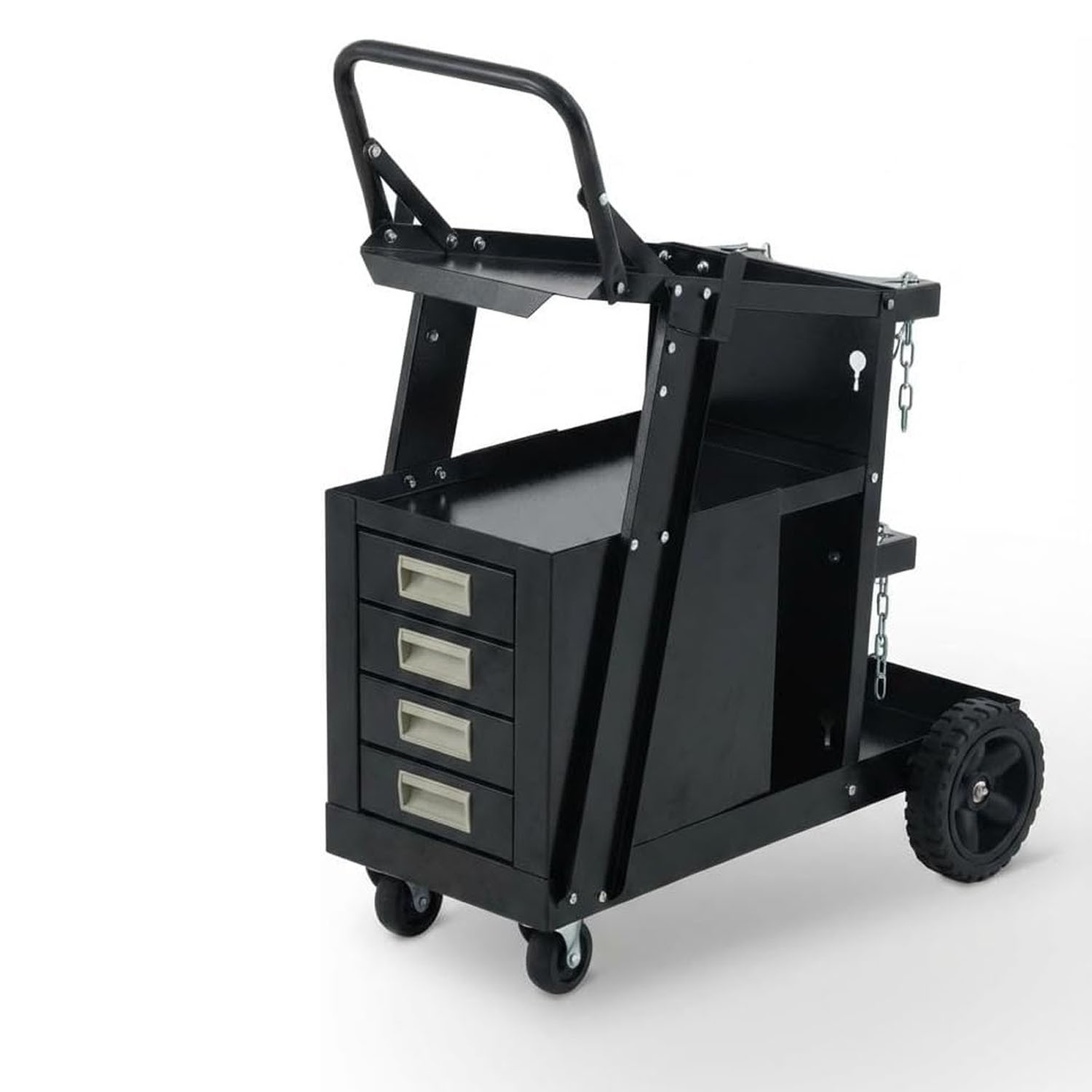 Welding Cart with 4 Drawers & Gas Tank Holder for Welder MIG TIG Plasma Cutter