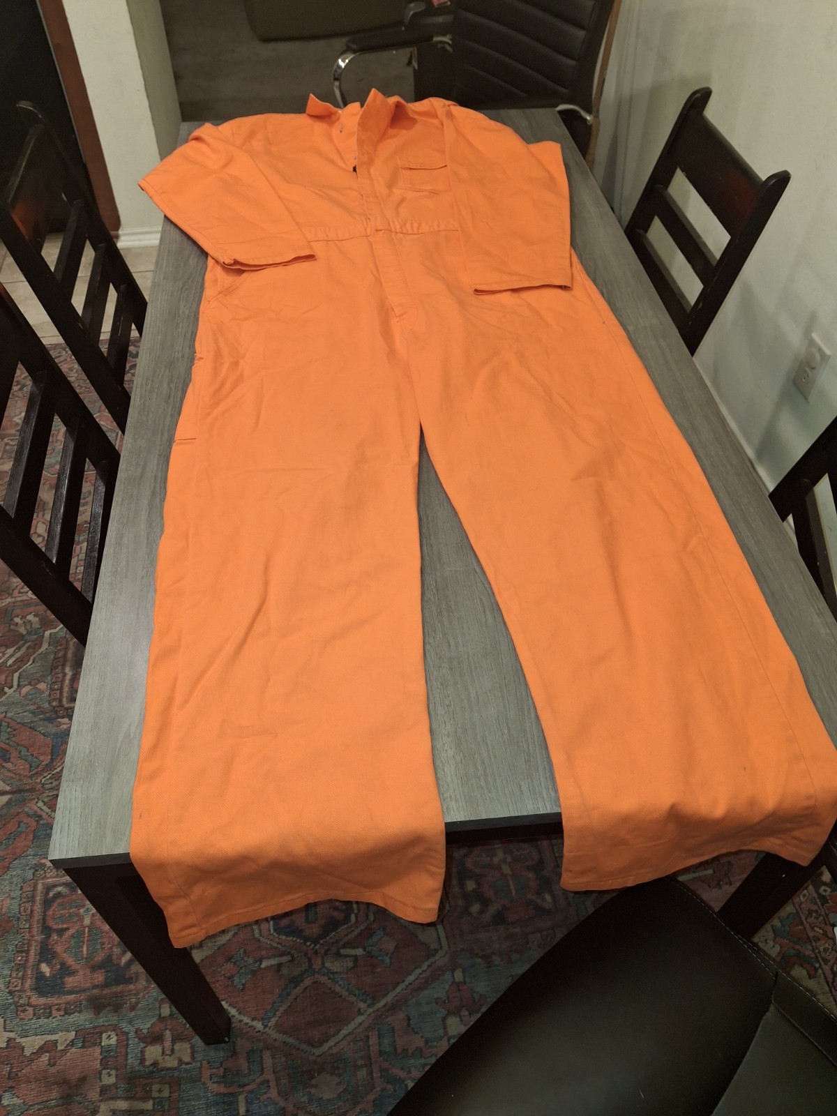 Large orange flame-resistant welding Suit Hunting Camping Carrot Prison Costume