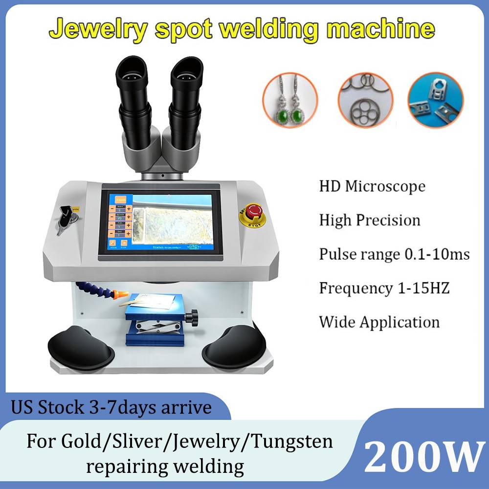 200W Gold Jewelry Spot Welders CCD HD Micro Precision Laser Soldering Machine US