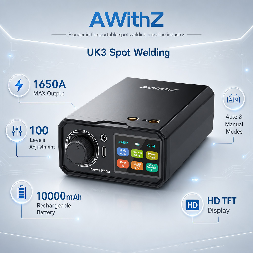 AWithZ Spot Welder Pedal Farad Capacitor 18650 Li Battery Spot Welding Machine