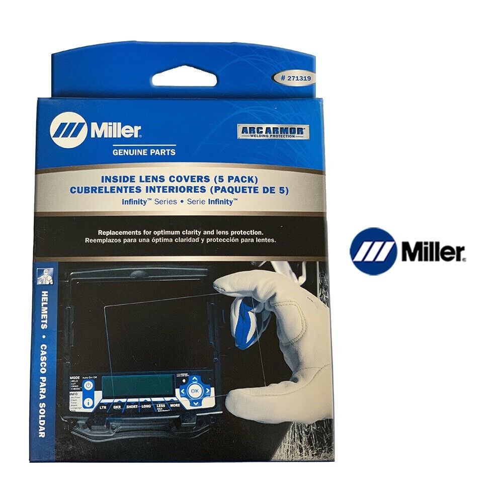 Miller 271319 Welding Helmet Replacement Inside Safety Lens Plate, Package Of 5