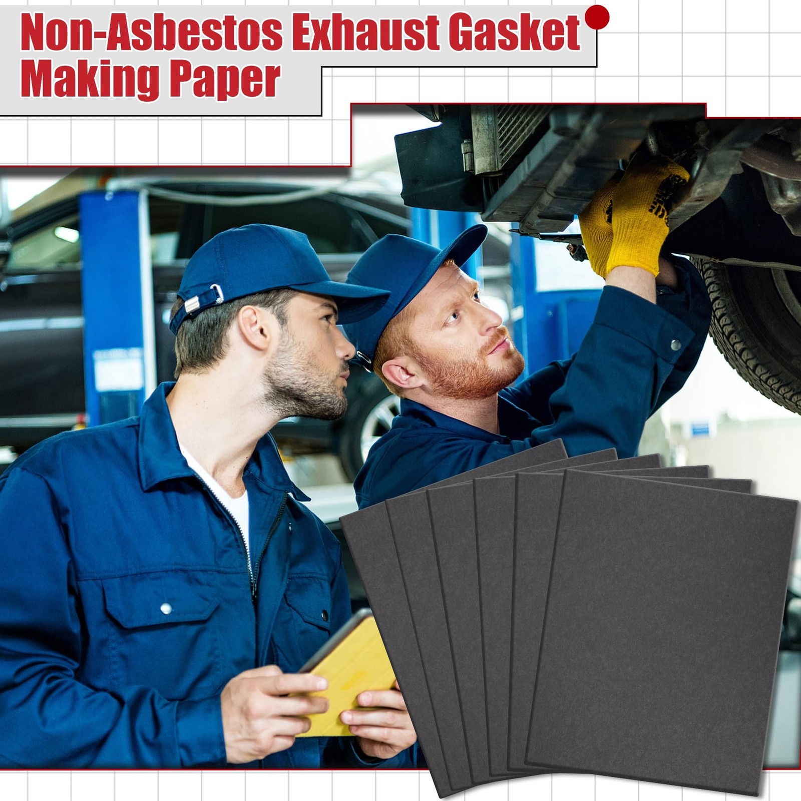 6PCS Gasket Material Sheet, Non-Asbestos Exhaust Gasket Making Paper for Smal…