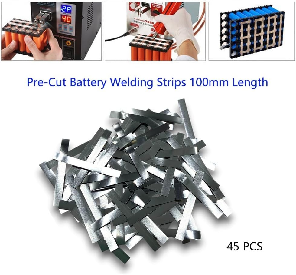 50PCS Nickel Plated Steel Strips 0.1mm x 5mm x 45mm for Reliable Battery Welding